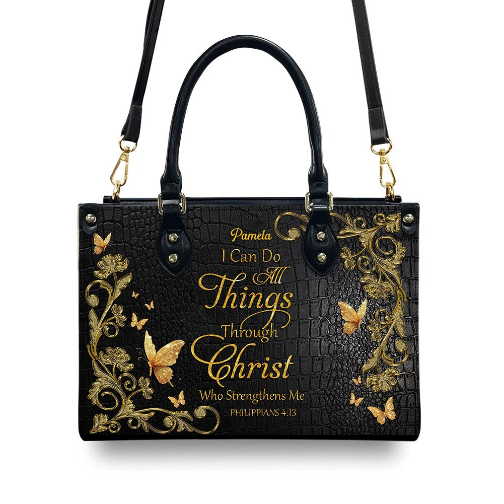 Personalized Christian Leather Handbag Set
