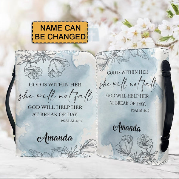 Custom Psalm 46:5 Floral Bible Cover