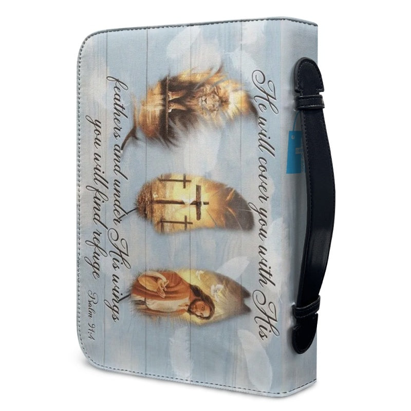 Personalized He Will Cover You Bible Cover