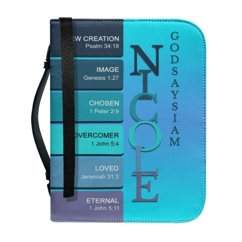 Personalized Sapphire Blue Name Bible Cover