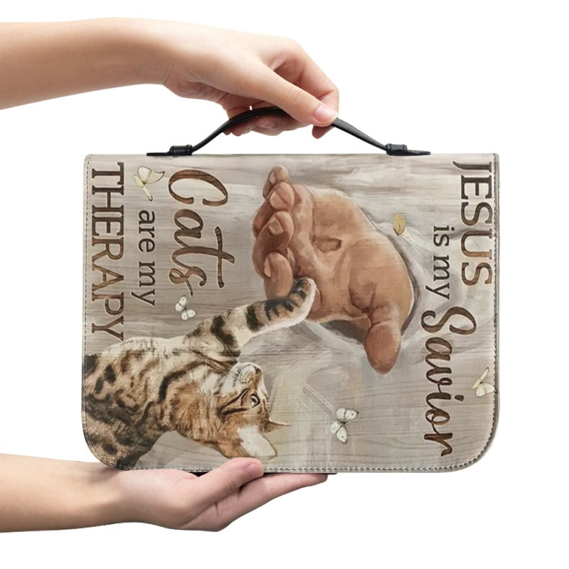 Personalized Jesus & Cats Therapy Bible Cover
