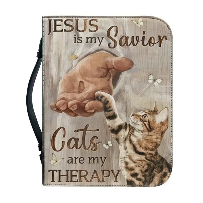 Personalized Jesus & Cats Therapy Bible Cover