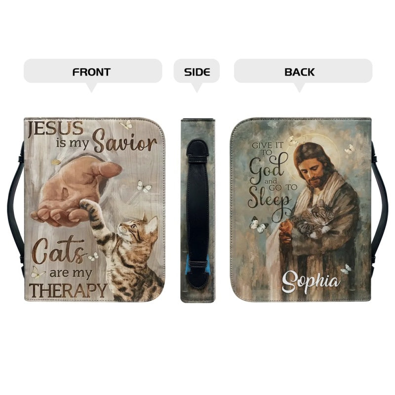 Personalized Jesus & Cats Therapy Bible Cover