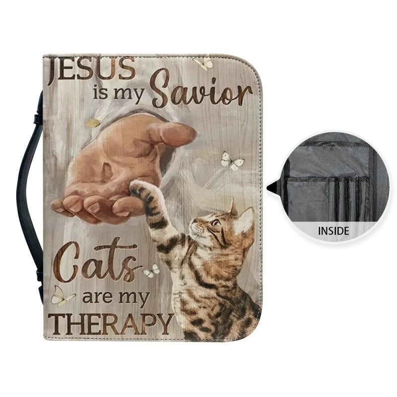Personalized Jesus & Cats Therapy Bible Cover