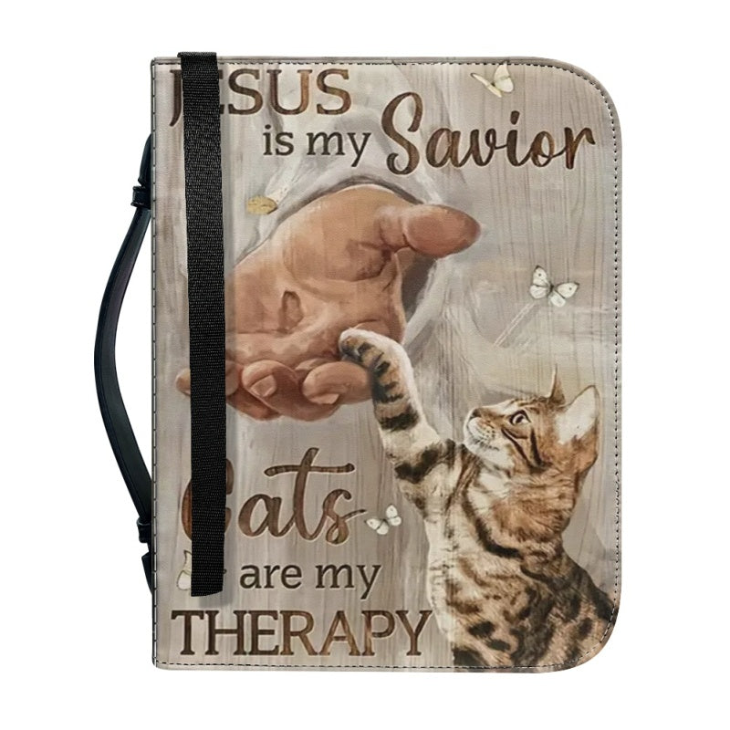 Personalized Jesus & Cats Therapy Bible Cover
