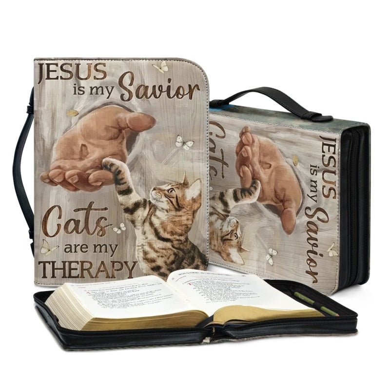 Personalized Jesus & Cats Therapy Bible Cover