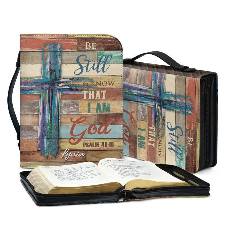 Personalized Lion 'Be Still' Bible Cover