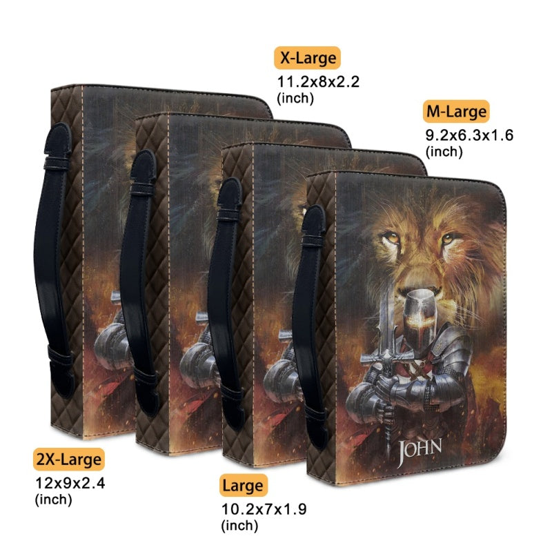 Personalized Lion & Knight Bible Cover Case