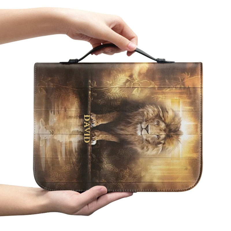Personalized Jesus Lion Bible Cover