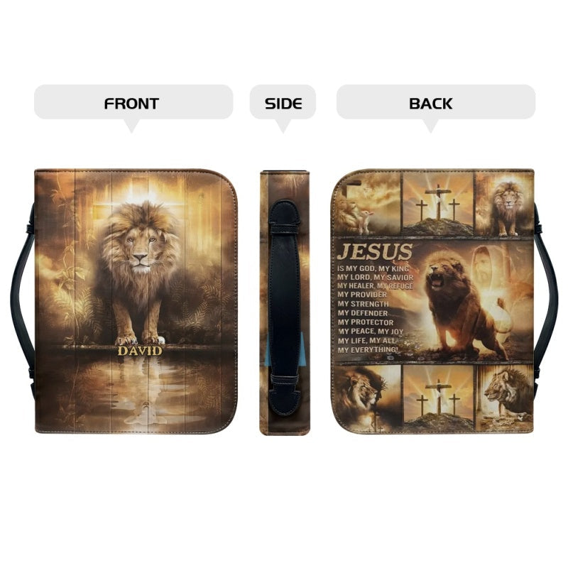 Personalized Jesus Lion Bible Cover