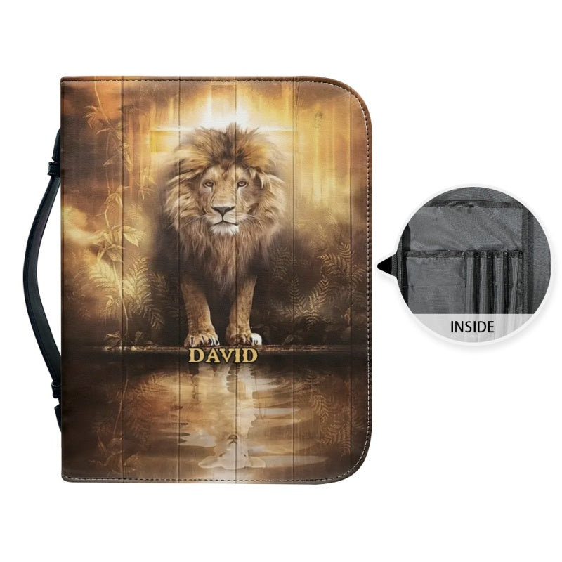 Personalized Jesus Lion Bible Cover