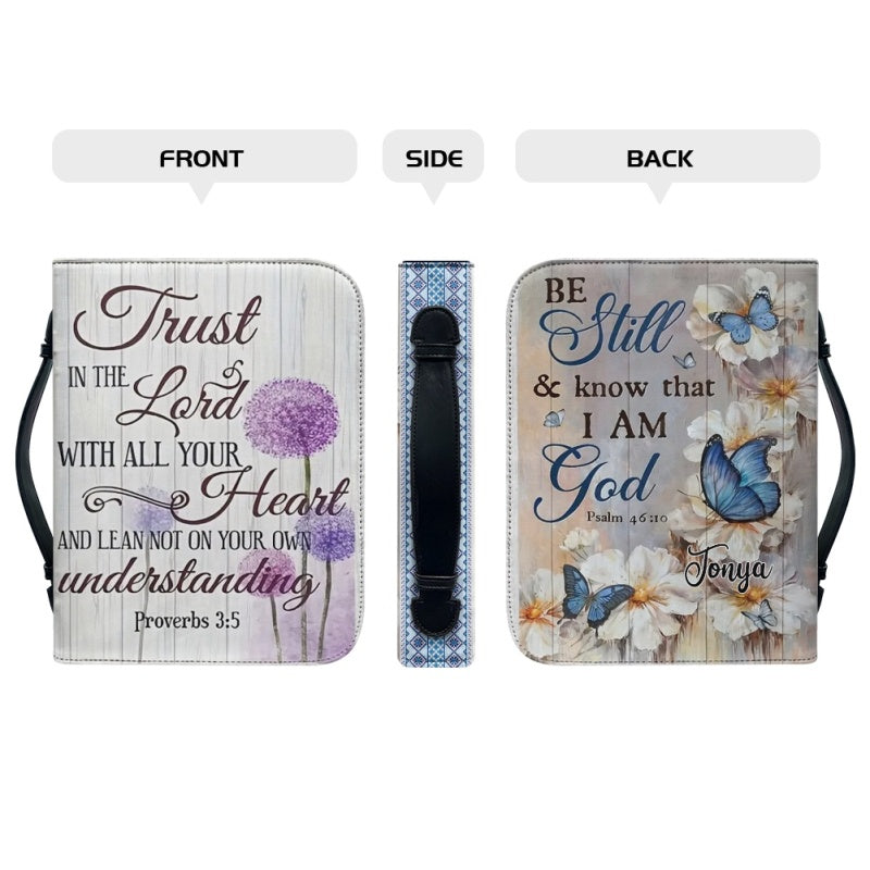 Personalized Be Still Butterfly Bible Cover