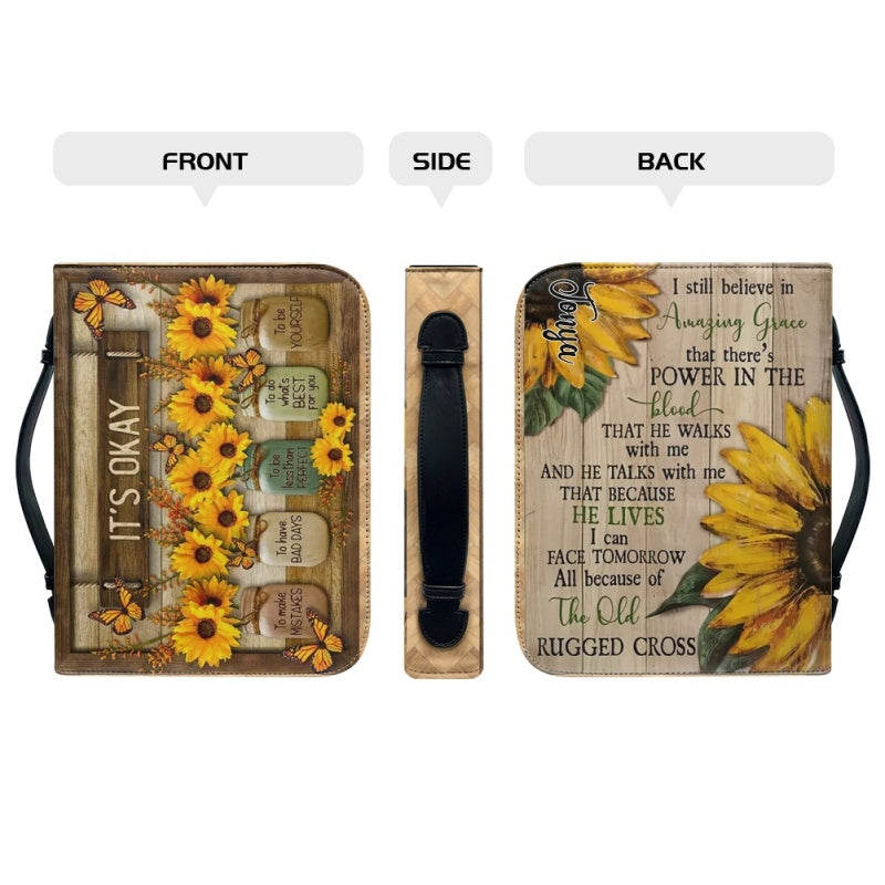 Personalized Sunflower Butterfly Bible Cover