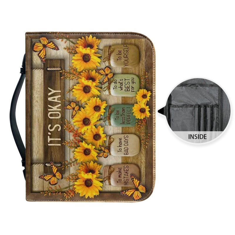 Personalized Sunflower Butterfly Bible Cover