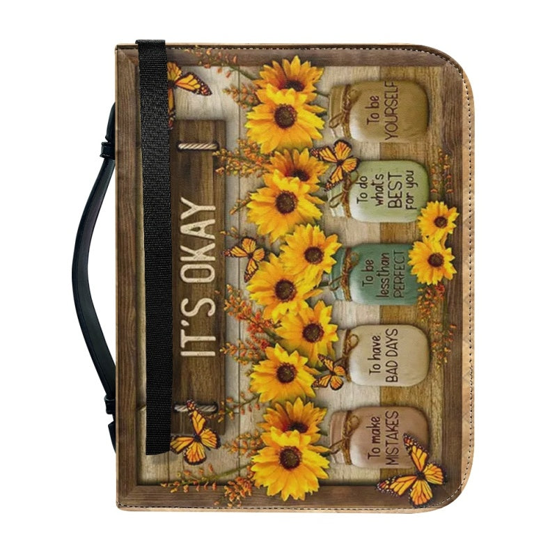 Personalized Sunflower Butterfly Bible Cover