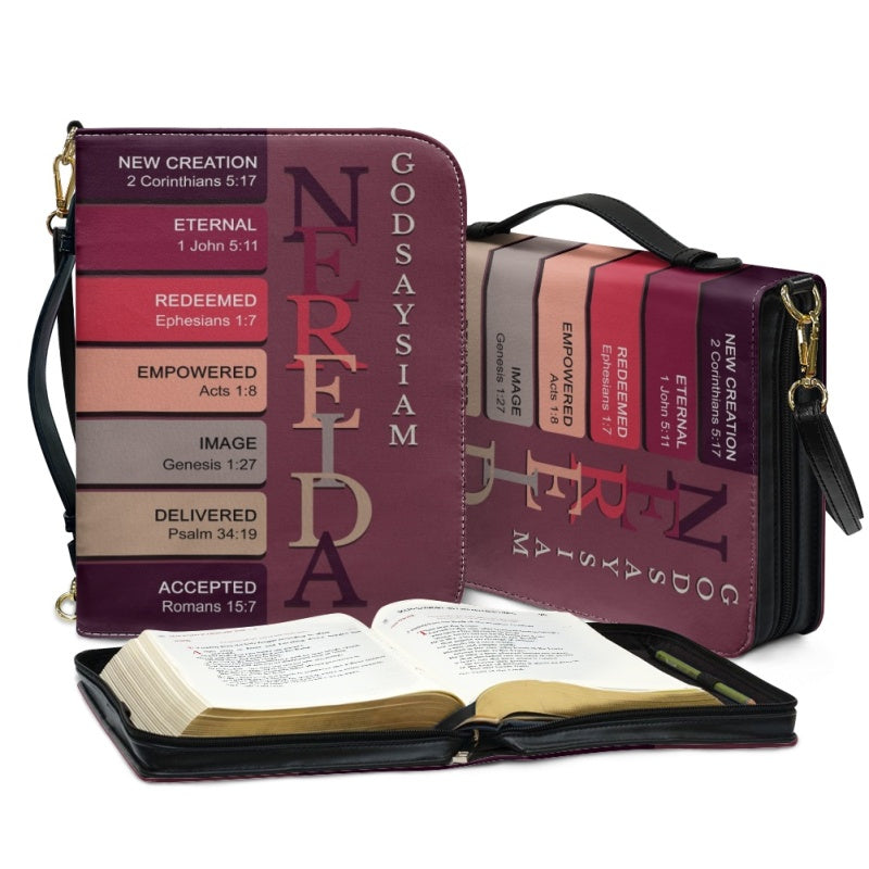 Personalized Red Name Meaning Bible Cover
