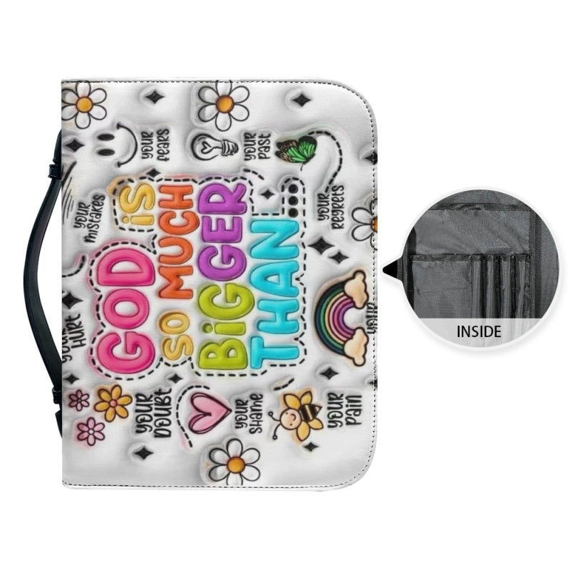 Personalized 3D Daisy Flower Bible Cover Case