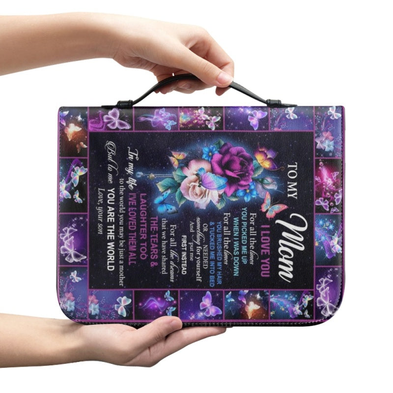 Personalized To My Mom Butterfly Bible Cover