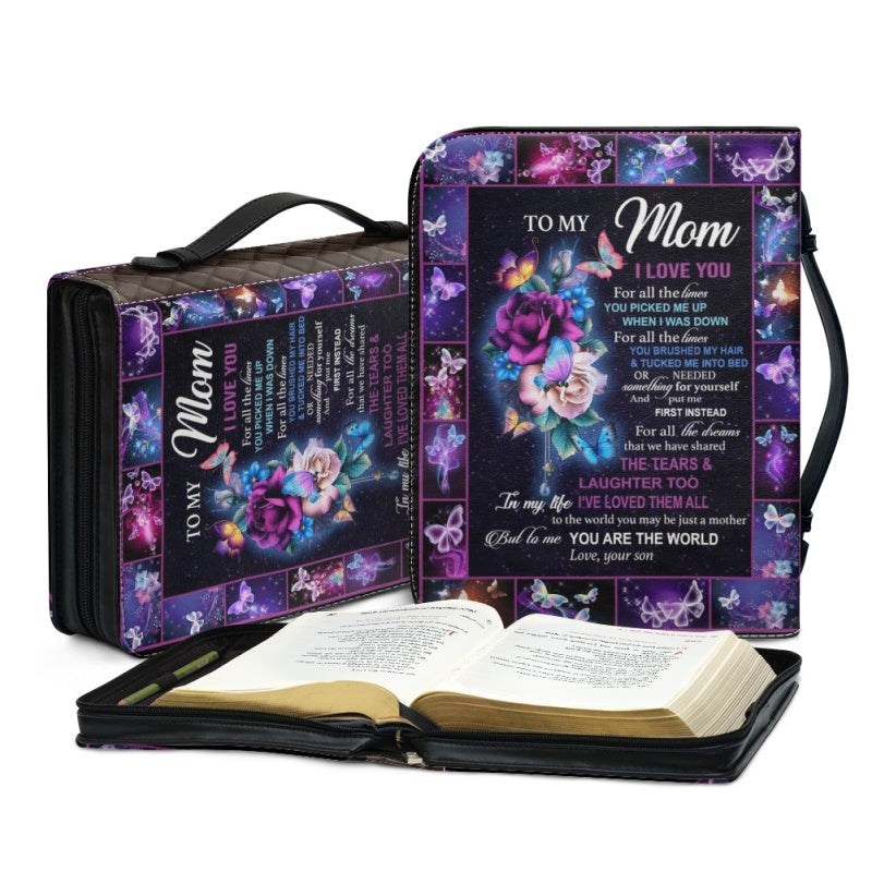 Personalized To My Mom Butterfly Bible Cover