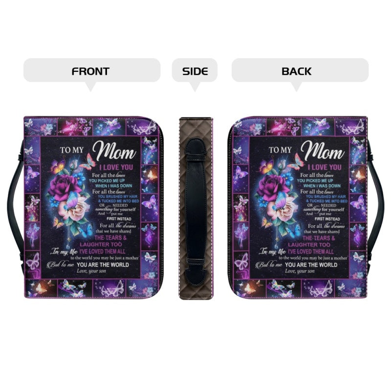 Personalized To My Mom Butterfly Bible Cover