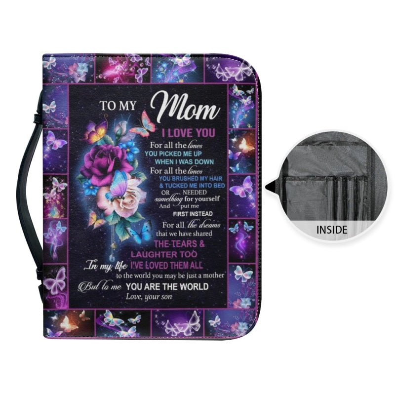 Personalized To My Mom Butterfly Bible Cover