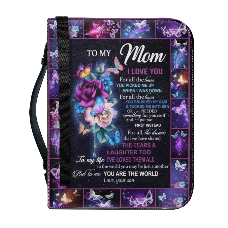 Personalized To My Mom Butterfly Bible Cover