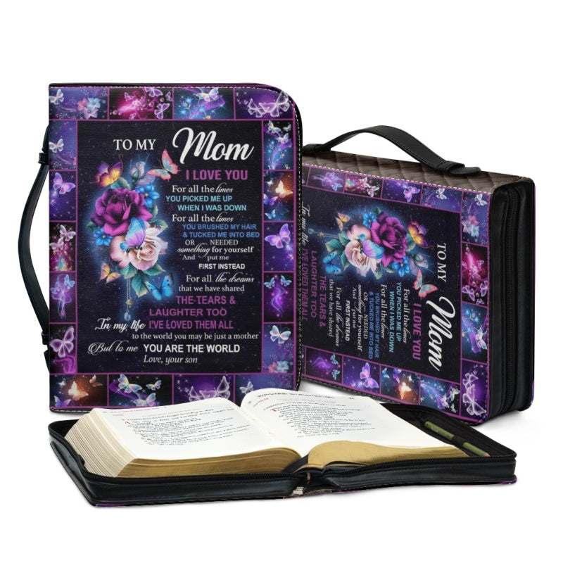 Personalized To My Mom Butterfly Bible Cover