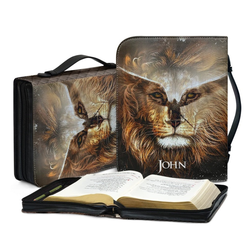 Personalized Lion & Savior Bible Cover