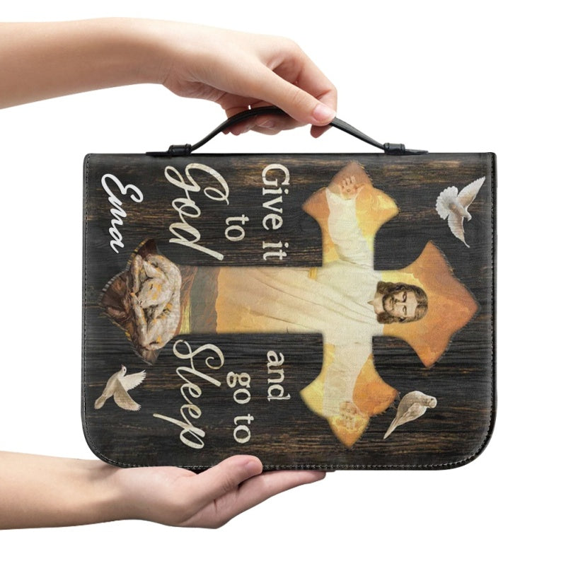 Personalized Give It To God Cross Bible Cover