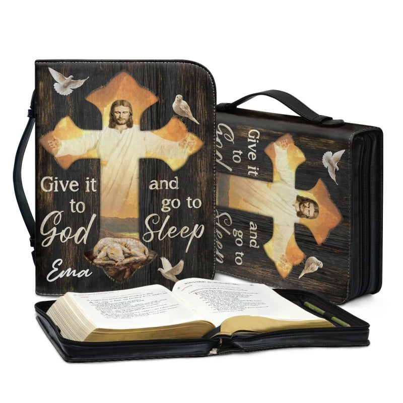 Personalized Give It To God Cross Bible Cover