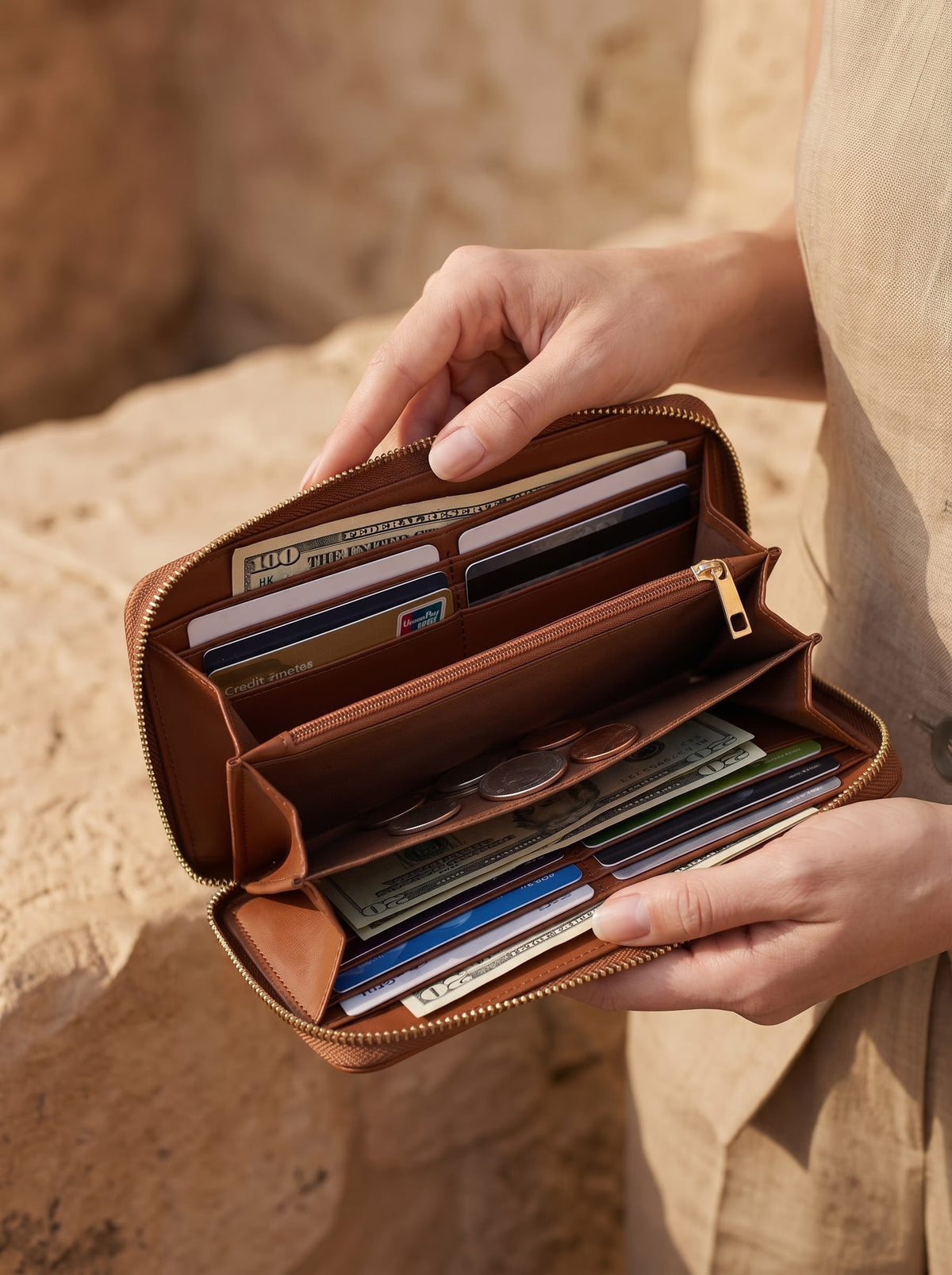 Majestic Psalm 46:10 Embossed Leather Wallet