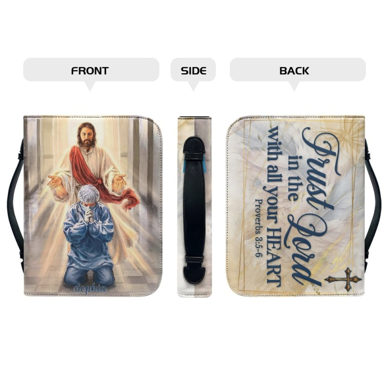 Personalized Proverbs 3:5-6 Purple Bible Cover