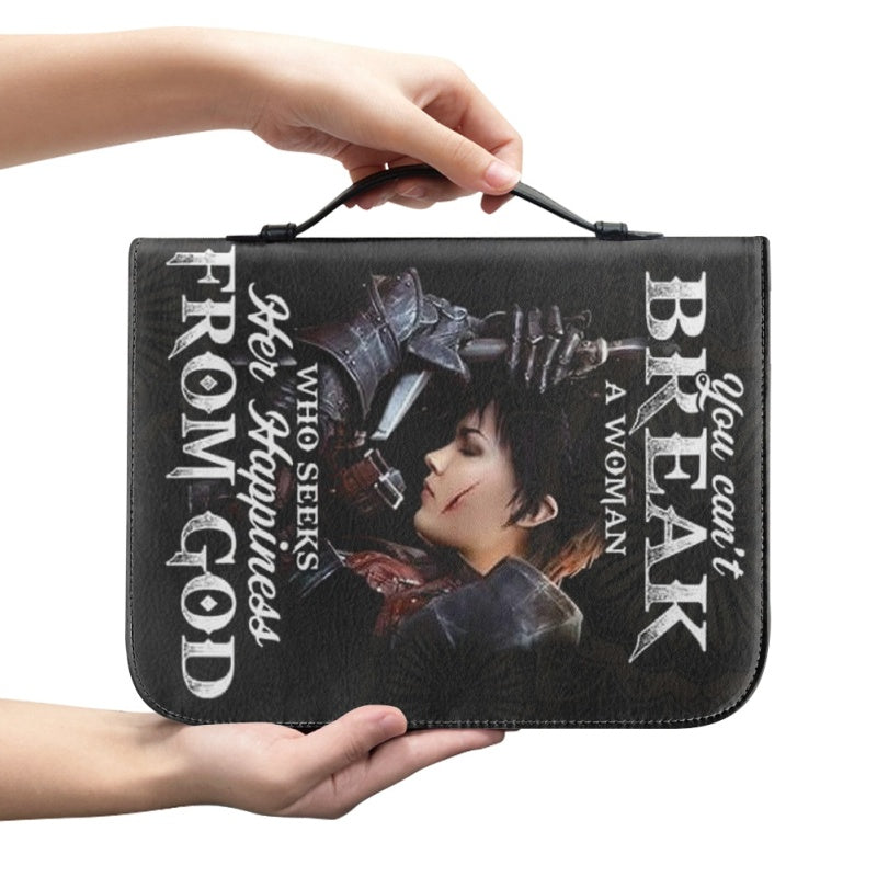 Personalized You Can't Break a Woman Bible Cover