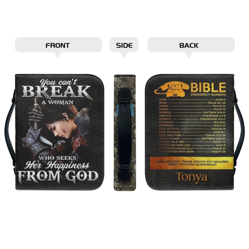 Personalized You Can't Break a Woman Bible Cover