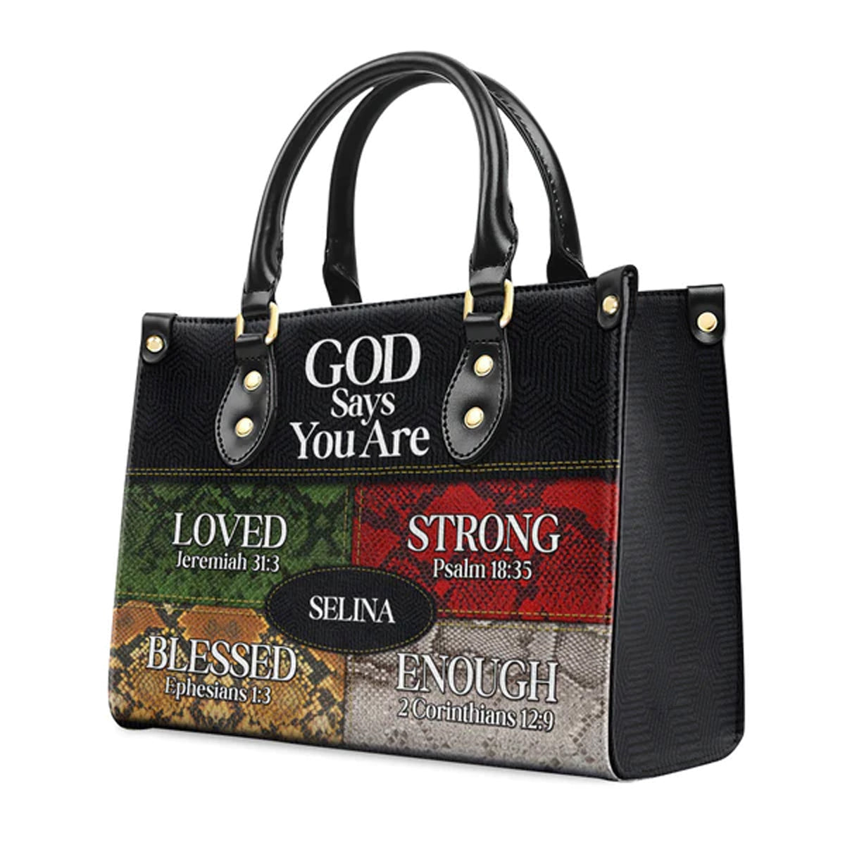 God Says You Are Personalized Leather Tote Bag