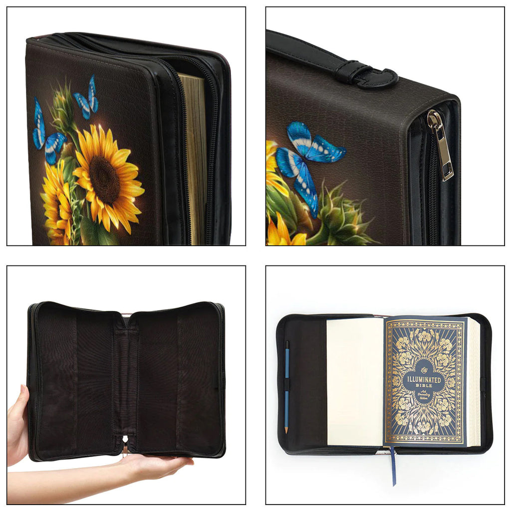 Personalized Sunflower & Butterfly Bible Cover
