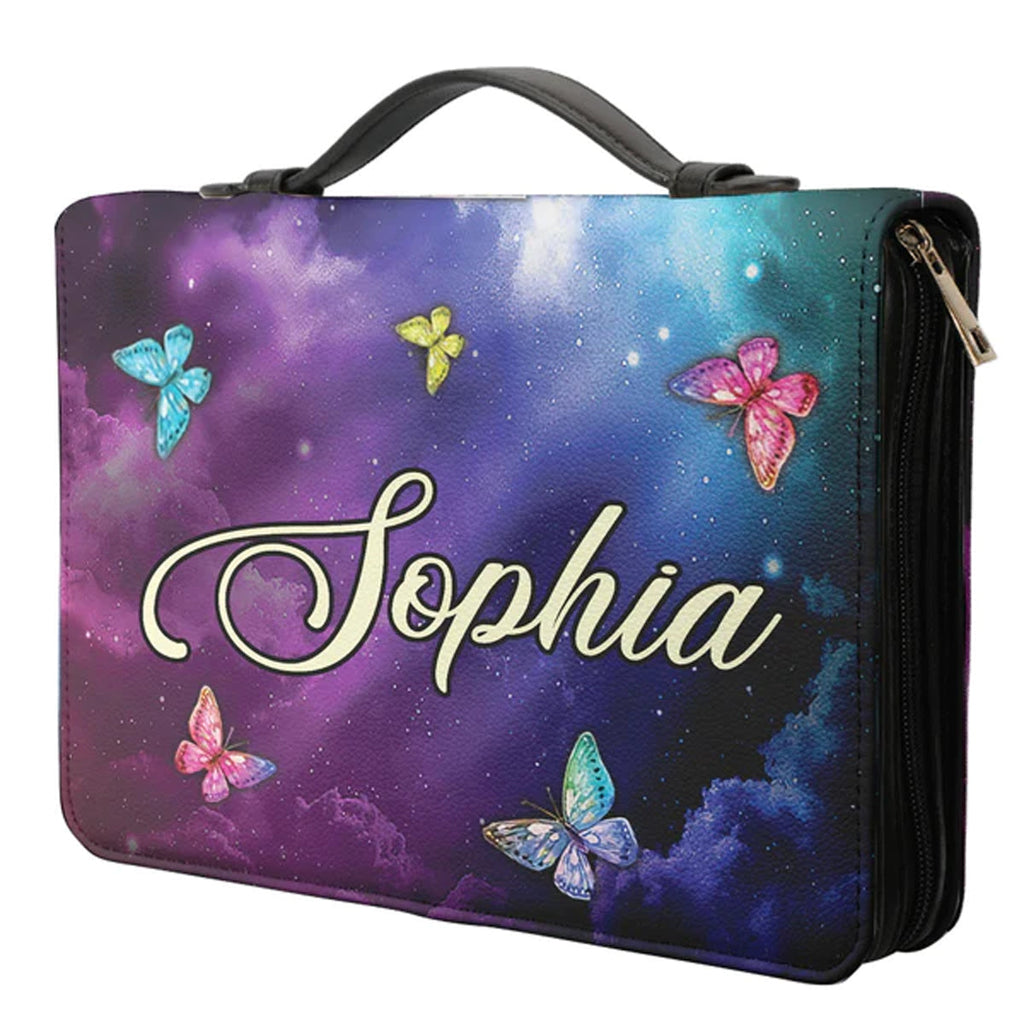 Philippians 4:13 Butterfly Galaxy Bible Cover