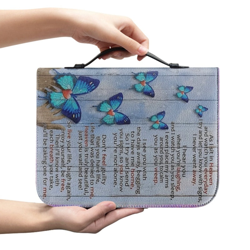Personalized Butterfly Blue Bible Cover