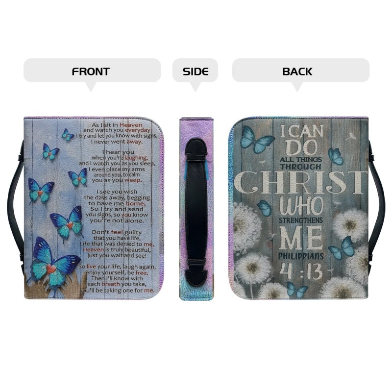 Personalized Butterfly Blue Bible Cover