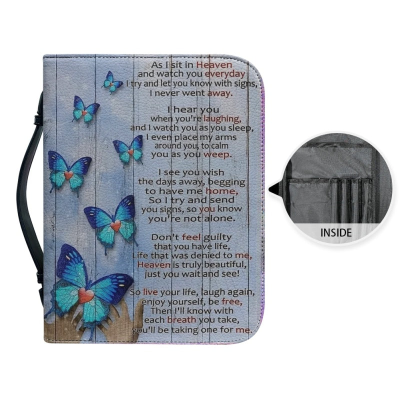 Personalized Butterfly Blue Bible Cover