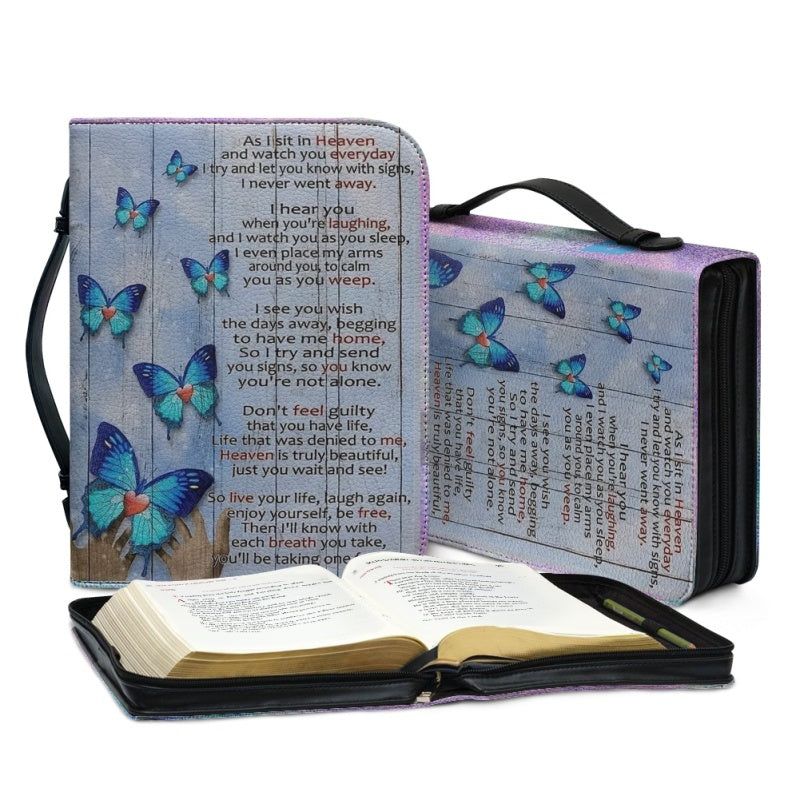 Personalized Butterfly Blue Bible Cover