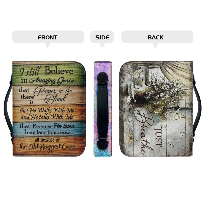 Personalized Just Breathe Floral Bible Cover