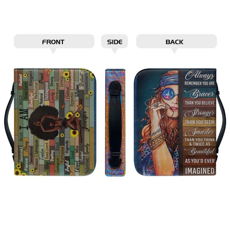 Personalized God Says I Am Sunflower Bible Cover