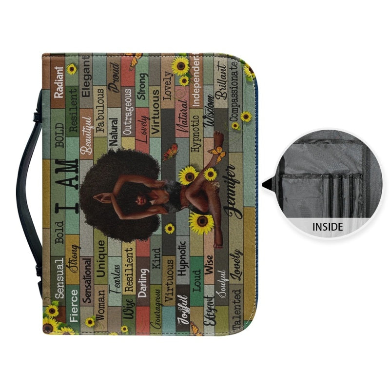 Personalized God Says I Am Sunflower Bible Cover