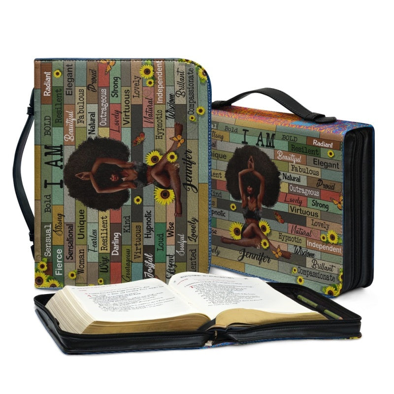 Personalized God Says I Am Sunflower Bible Cover