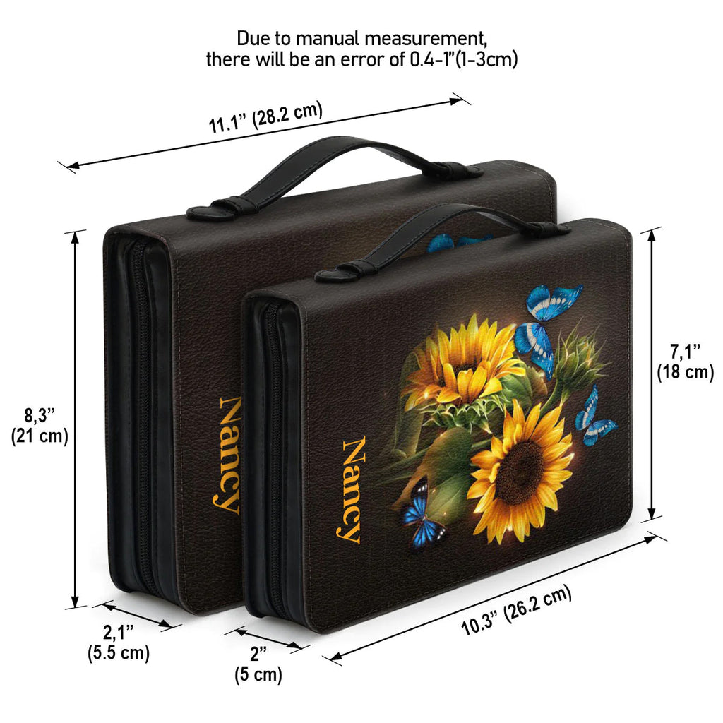 Personalized Sunflower & Butterfly Bible Cover
