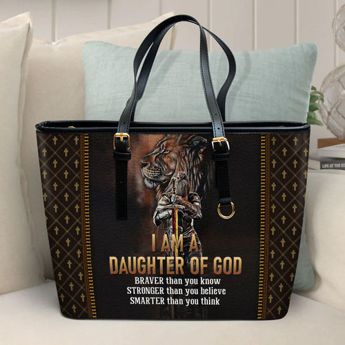 Daughter of God Personalized Leather Tote Bag