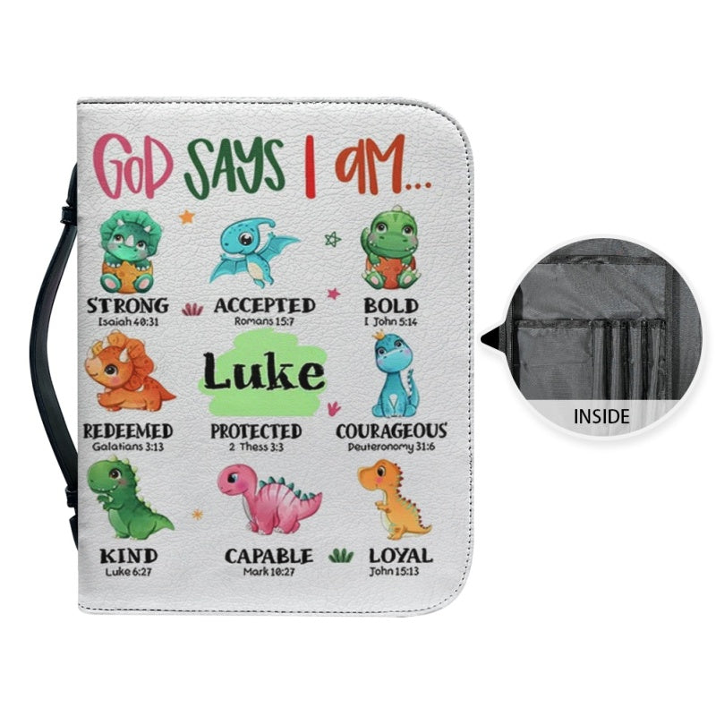 Personalized God Says I Am Dinosaur Bible Cover