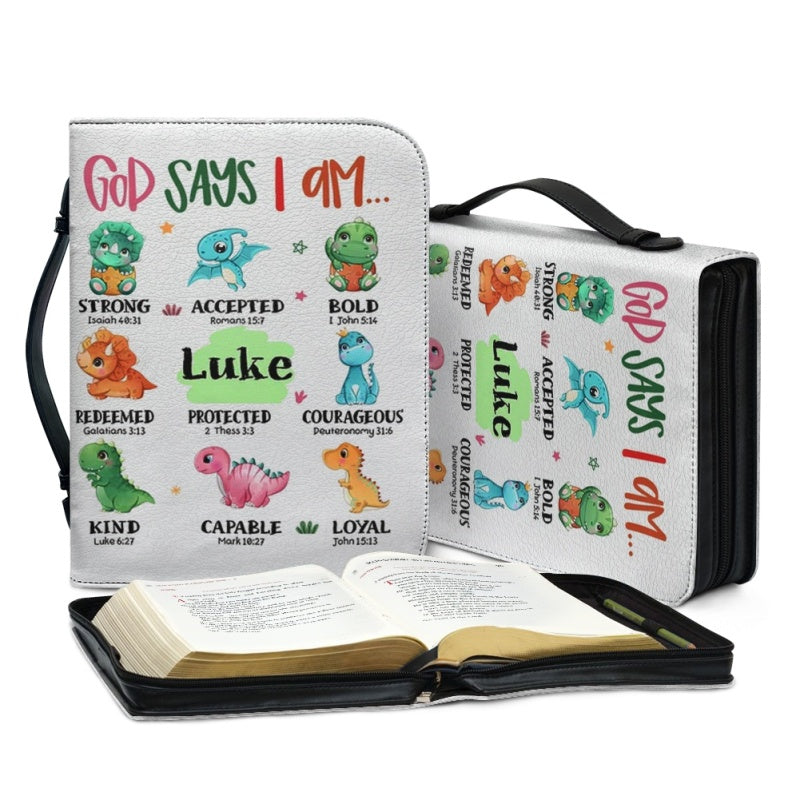 Personalized God Says I Am Dinosaur Bible Cover