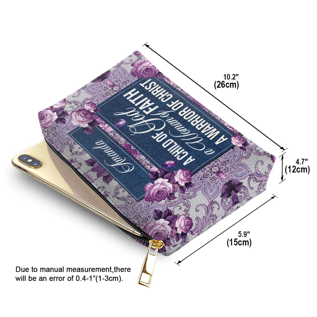 A Child Of God Personalized Leather Cosmetic Bag